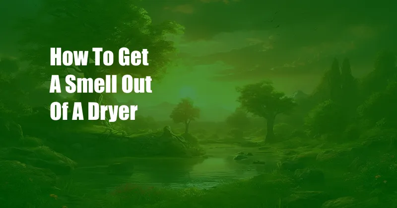 How To Get A Smell Out Of A Dryer
