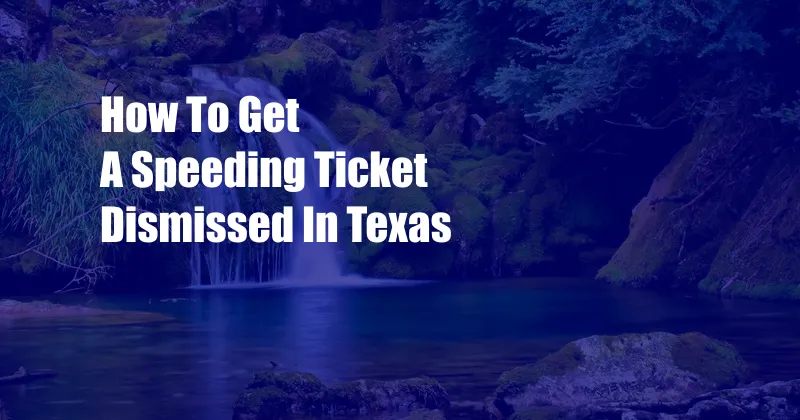 How To Get A Speeding Ticket Dismissed In Texas