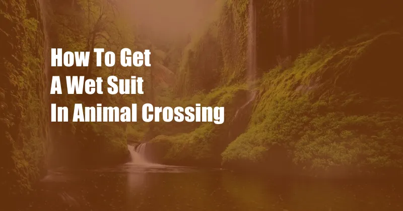 How To Get A Wet Suit In Animal Crossing