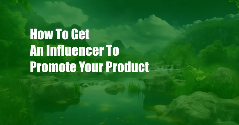 How To Get An Influencer To Promote Your Product