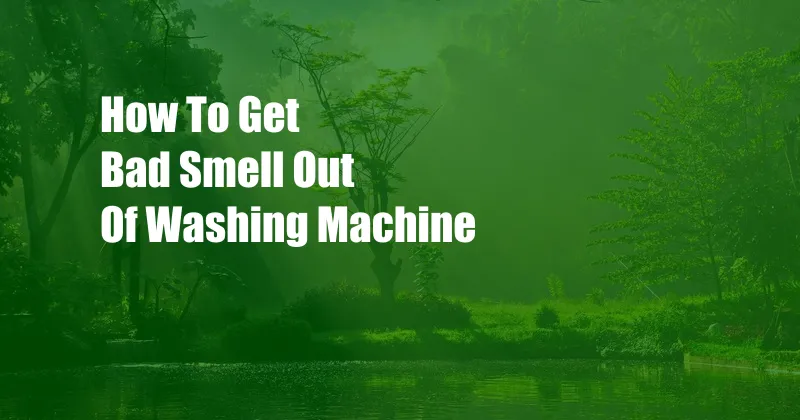 How To Get Bad Smell Out Of Washing Machine