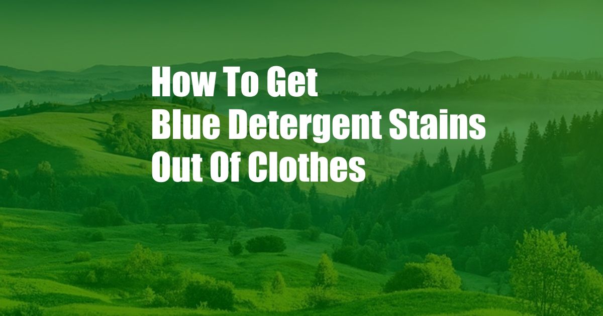 How To Get Blue Detergent Stains Out Of Clothes