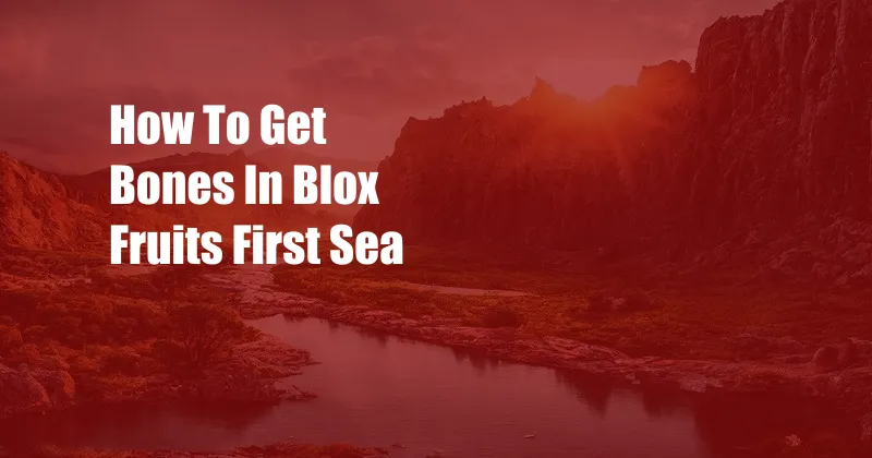 How To Get Bones In Blox Fruits First Sea