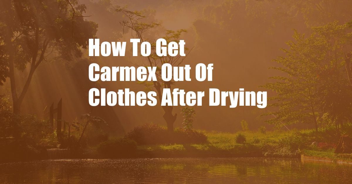 How To Get Carmex Out Of Clothes After Drying