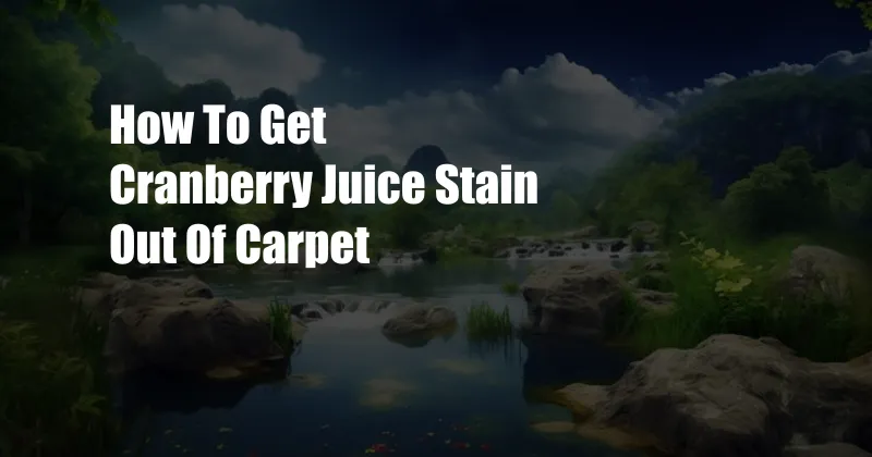 How To Get Cranberry Juice Stain Out Of Carpet