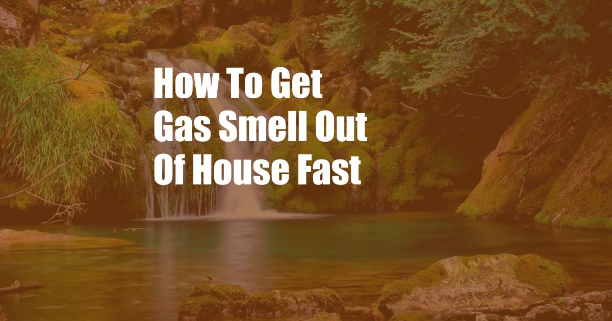 How To Get Gas Smell Out Of House Fast