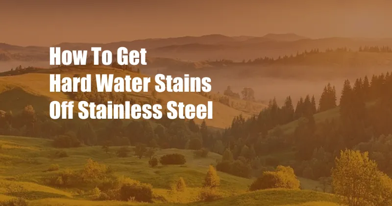 How To Get Hard Water Stains Off Stainless Steel