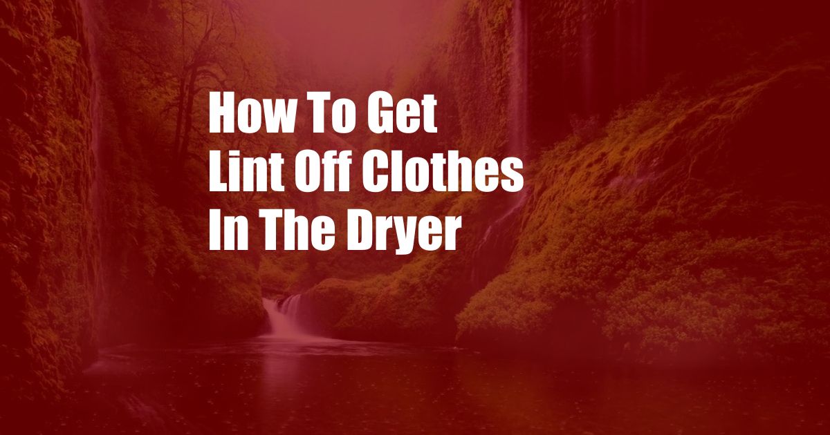 How To Get Lint Off Clothes In The Dryer