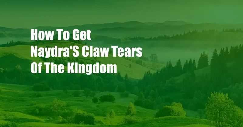 How To Get Naydra'S Claw Tears Of The Kingdom