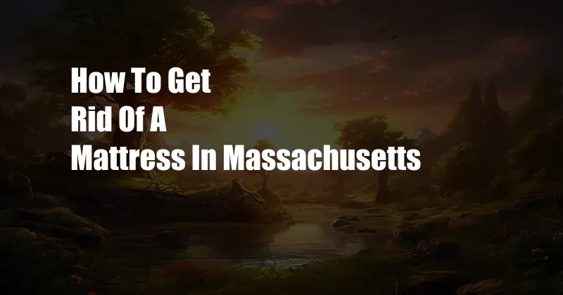 How To Get Rid Of A Mattress In Massachusetts