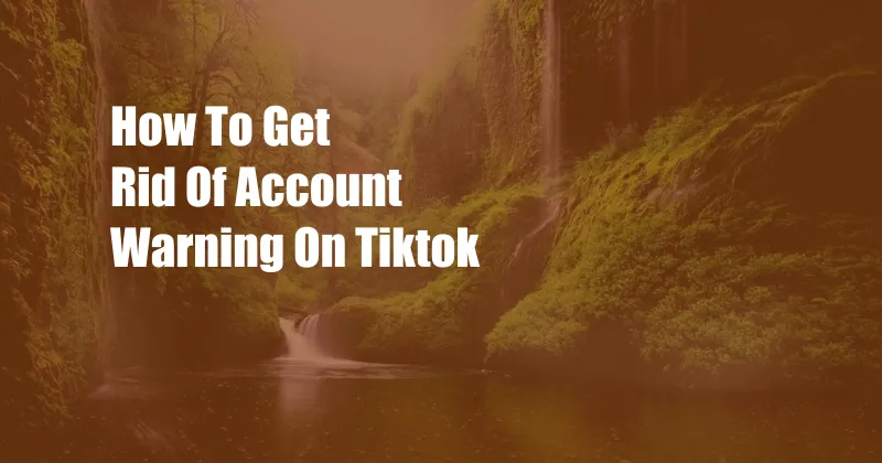 How To Get Rid Of Account Warning On Tiktok