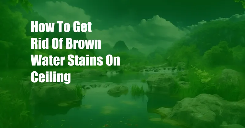 How To Get Rid Of Brown Water Stains On Ceiling