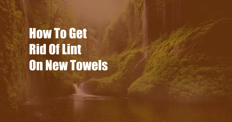 How To Get Rid Of Lint On New Towels