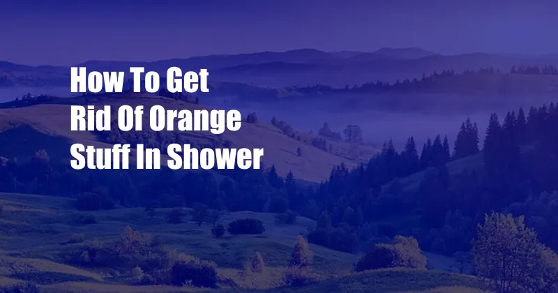 How To Get Rid Of Orange Stuff In Shower