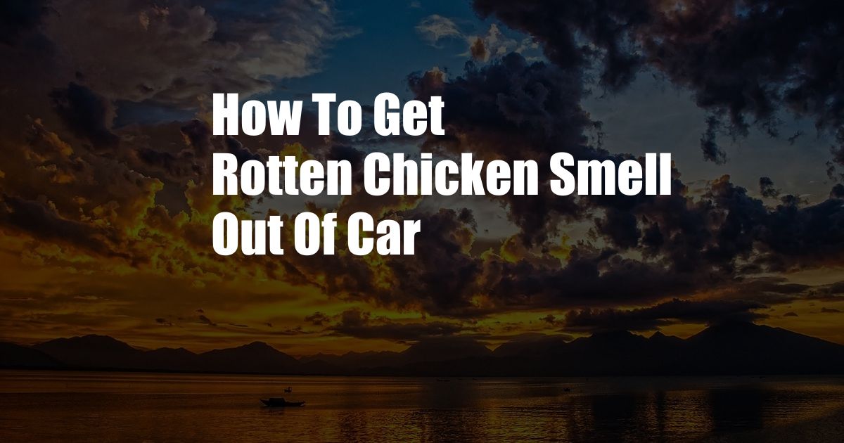 How To Get Rotten Chicken Smell Out Of Car