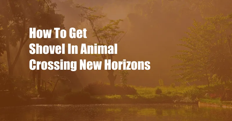 How To Get Shovel In Animal Crossing New Horizons