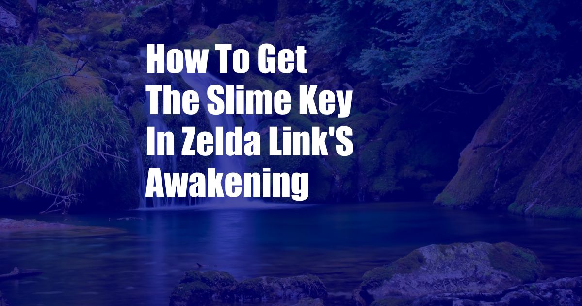How To Get The Slime Key In Zelda Link'S Awakening