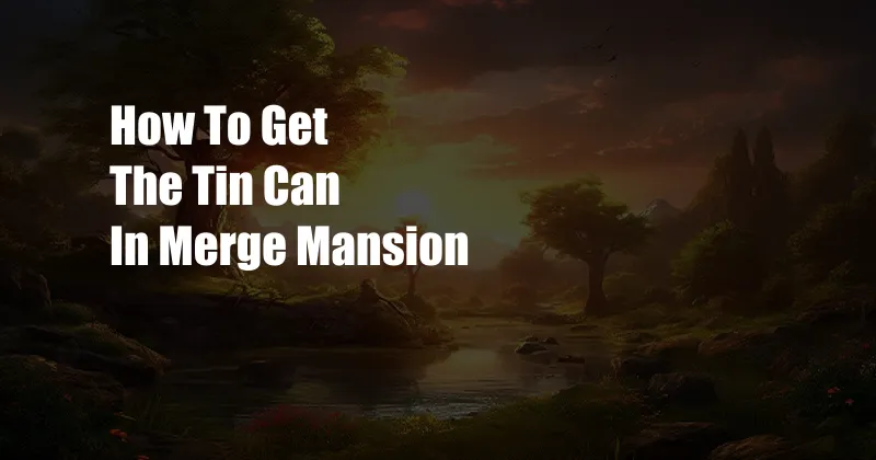 How To Get The Tin Can In Merge Mansion