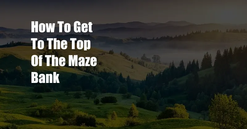 How To Get To The Top Of The Maze Bank