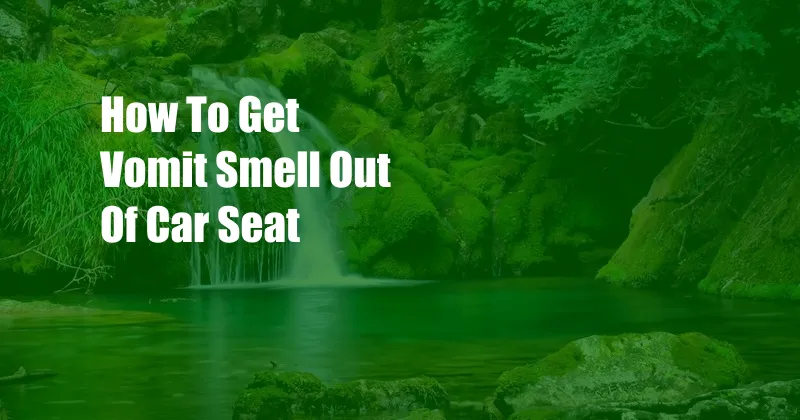 How To Get Vomit Smell Out Of Car Seat