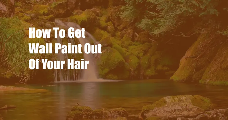 How To Get Wall Paint Out Of Your Hair