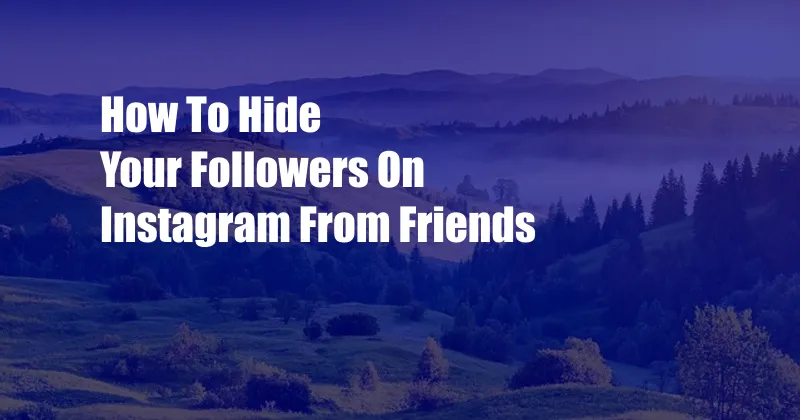 How To Hide Your Followers On Instagram From Friends