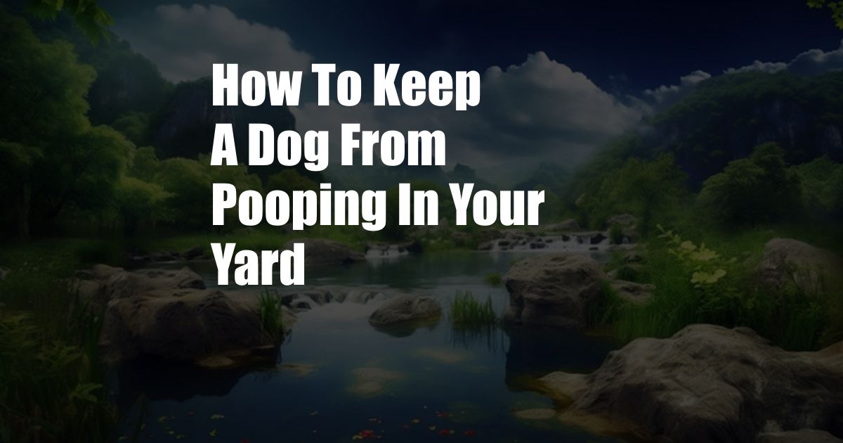 How To Keep A Dog From Pooping In Your Yard