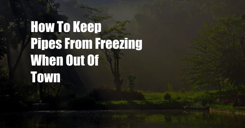 How To Keep Pipes From Freezing When Out Of Town