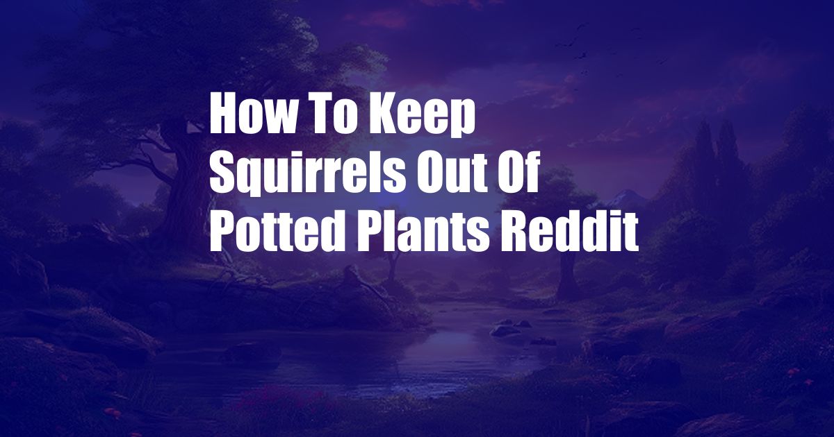 How To Keep Squirrels Out Of Potted Plants Reddit