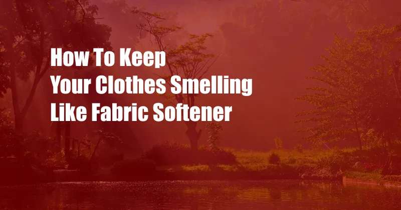 How To Keep Your Clothes Smelling Like Fabric Softener