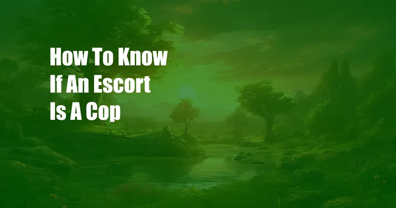 How To Know If An Escort Is A Cop