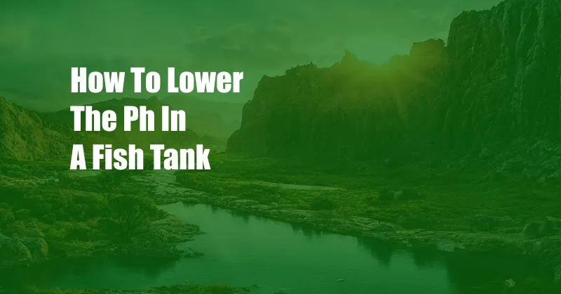 How To Lower The Ph In A Fish Tank