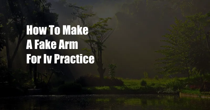 How To Make A Fake Arm For Iv Practice