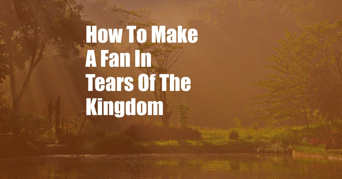 How To Make A Fan In Tears Of The Kingdom