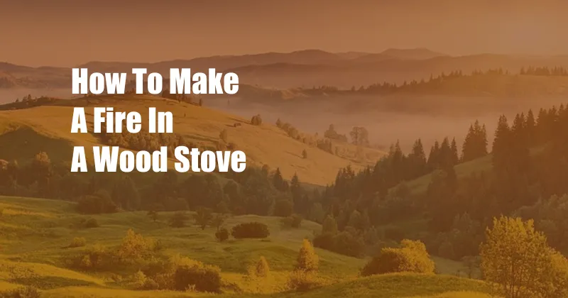 How To Make A Fire In A Wood Stove