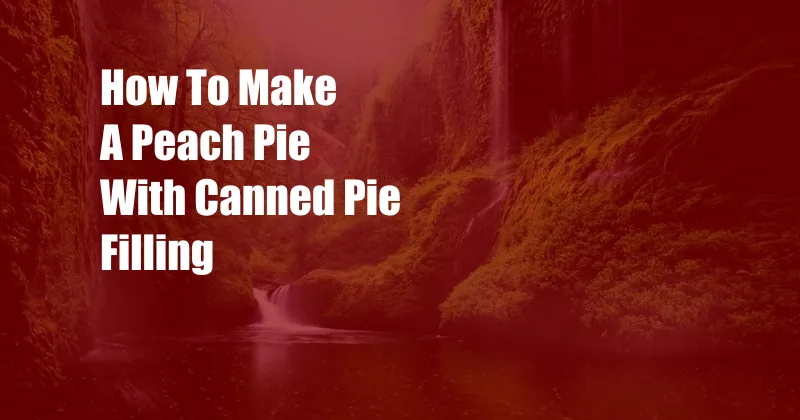 How To Make A Peach Pie With Canned Pie Filling