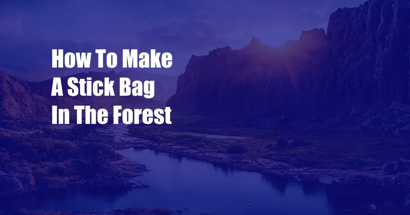 How To Make A Stick Bag In The Forest