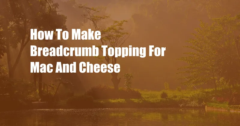 How To Make Breadcrumb Topping For Mac And Cheese