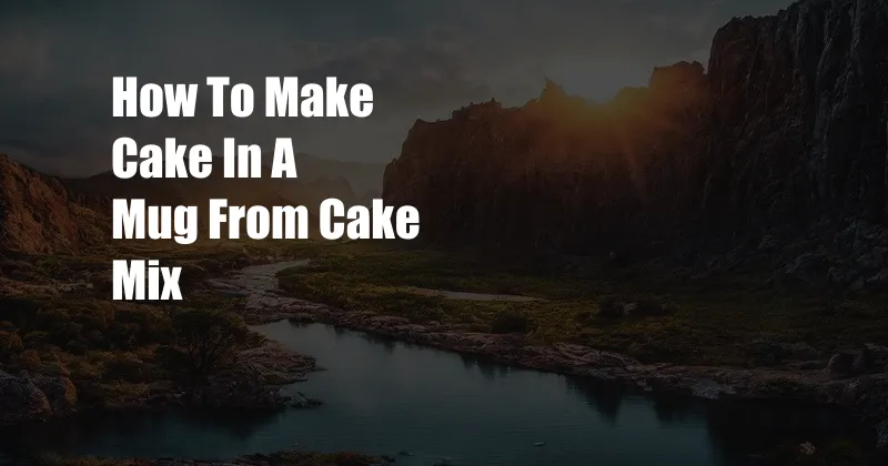 How To Make Cake In A Mug From Cake Mix