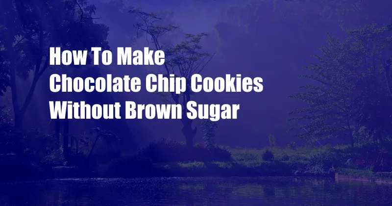 How To Make Chocolate Chip Cookies Without Brown Sugar