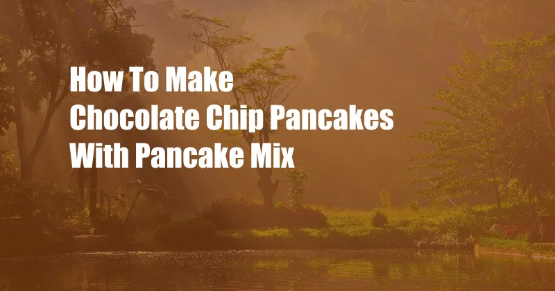 How To Make Chocolate Chip Pancakes With Pancake Mix