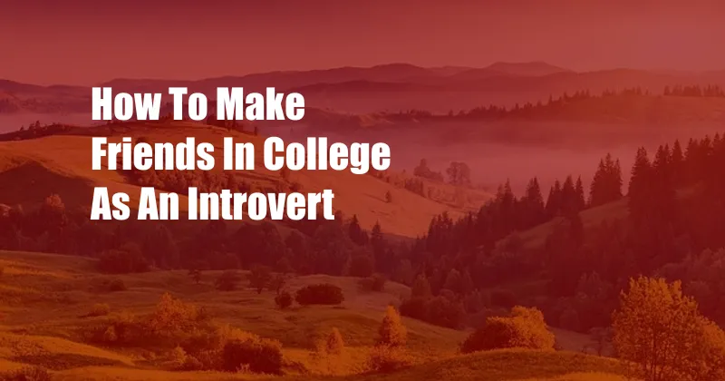 How To Make Friends In College As An Introvert