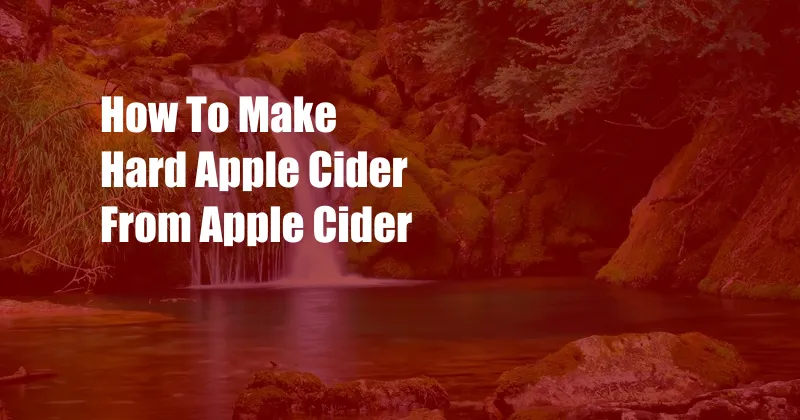 How To Make Hard Apple Cider From Apple Cider