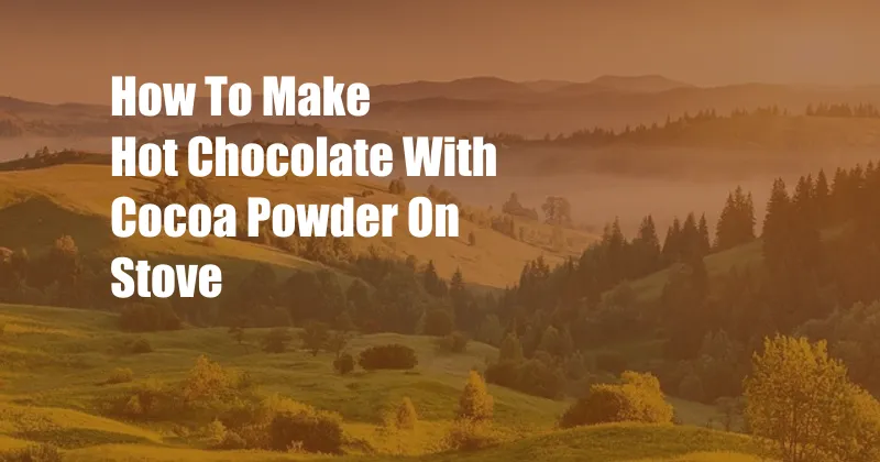 How To Make Hot Chocolate With Cocoa Powder On Stove