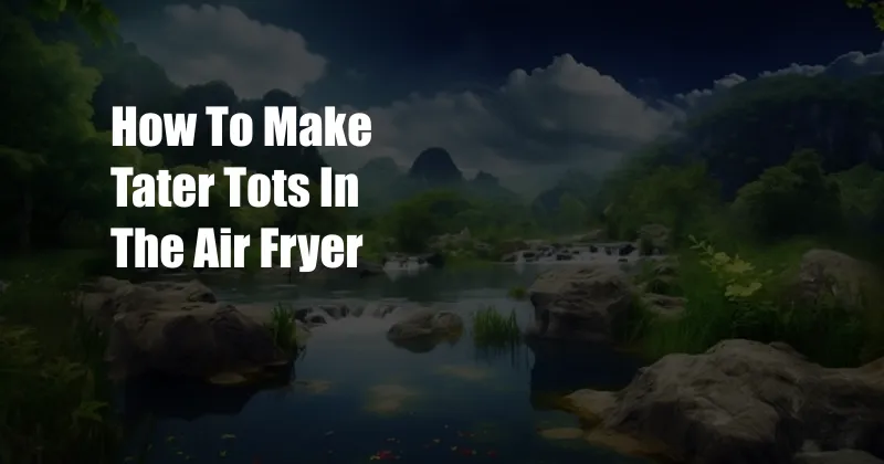 How To Make Tater Tots In The Air Fryer