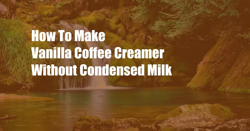 How To Make Vanilla Coffee Creamer Without Condensed Milk