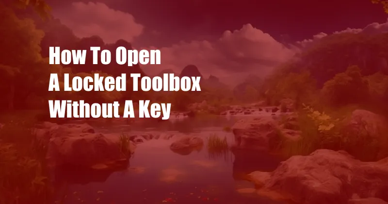 How To Open A Locked Toolbox Without A Key