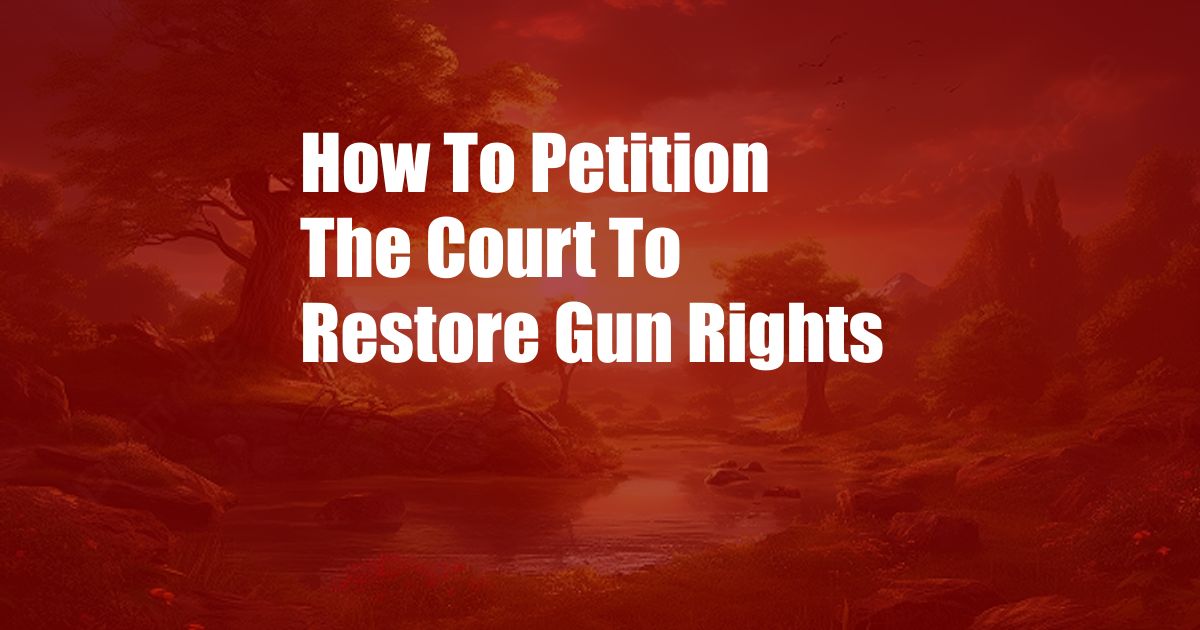 How To Petition The Court To Restore Gun Rights