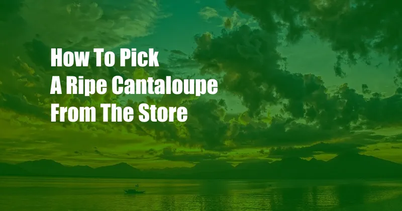 How To Pick A Ripe Cantaloupe From The Store