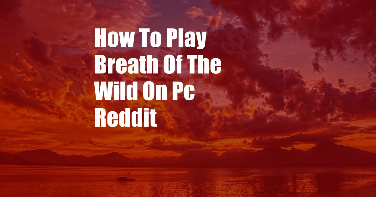 How To Play Breath Of The Wild On Pc Reddit